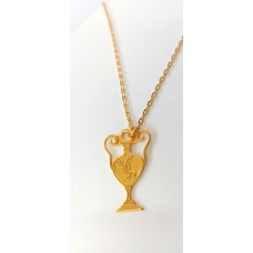 Ασημένιο κολιέ επιχρυσωμένο - Αμφορέας με Κλαδί (μεγάλο μέγεθος) (SN152)